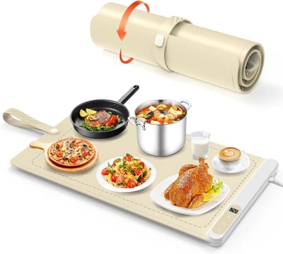 Inklapbare Elektrische Warmhoudplaat voor Eten met Instelbare Temperatuur