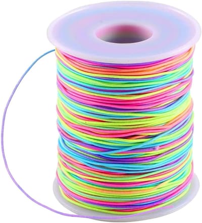 QTTVBTNA - Elastisch Koord – Regenboogkleurig - Kralenkoord - 1mm Dikte - 100m Rol - Ideaal voor DIY Sieraden,Knutselwerk & Decoratie - DIY Accessoires - 1 stuk