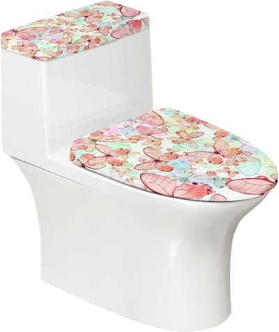 Set van 2 Universele WC Dekselhoezen met Decoratieve Print voor Badkamer