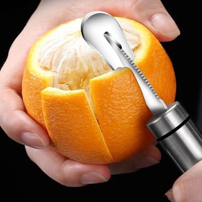 KimDo - Roestvrij staal Fruitschiller - sinaasappelschillers - Citrus grapefruit mandarijn citroen sinaasappel schiller - Vinger opener - Schilhulp - Peller - Dunschiller