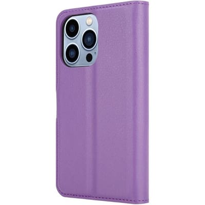 ShieldCase telefoonhoesje geschikt voor Apple iPhone 14 Pro wallet case - paars - Bookcase hoesje portemonnee - Walletcase flipcase shockproof hoesje pasjeshouder