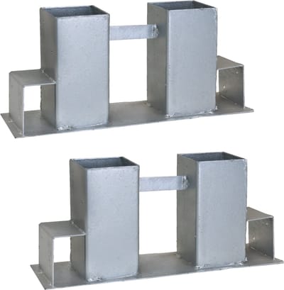 TRUTZHOLM Houtstapelhulpen Set van 2 - Thermisch Verzinkt Staal 34x10x15cm - Heavy Duty Houtstapelhouder Haardhoutrek Geleider