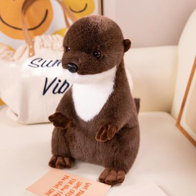 Kawaii Simulation Giant Otter Plush Doll Pillow Lifelike Standing Lying Otter Plush Toy Home Decoration Gift For Boys And Girls L