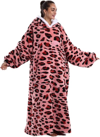 Extra Warme Hoodie Deken met Mouwen en Capuchon | Comfortabele Omslagdeken voor de Bank