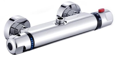 GELLDG Thermostatische douchekraan - Wandmontage - Thermostatische douchekraan - Bescherming tegen verbranding - G 1/2” aansluiting - Messing douchekraan - Met knop - Intelligente thermostaat