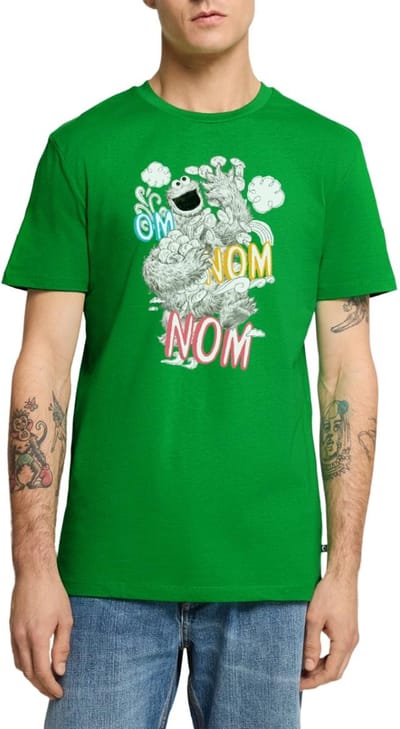 Sesamstraat Koekiemonster Om Nom Cookies Premium T Shirt Heren