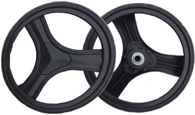 2 Stuks Grote Winkelwagenwielen 17 cm Rubber & Kunststof - Universele Trolley Reservewielen