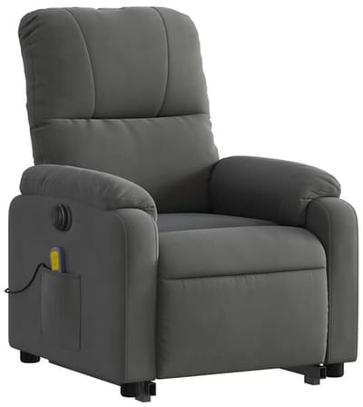 Massagestoel - Relaxfauteuil - Zetel - Sta op stoel elektrisch - Stof - 1 persoons - Met armleuning - Zeer comfortabel - Elektrisch - Donkergrijs