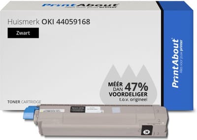 PrintAbout huismerk Toner 44059168 Zwart Geschikt voor OKI