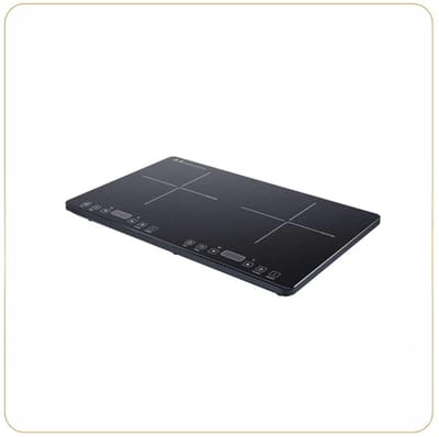 Little Balance 8858 - inductiekookplaat - 2 pits - totaal 3500 Watt - timer - 2 hittebestendige glaskeramische kookplaten (tot 700 °C)