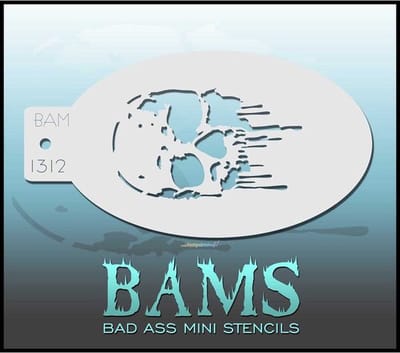 Bad Ass Bams FacePaint Stencil Skull
