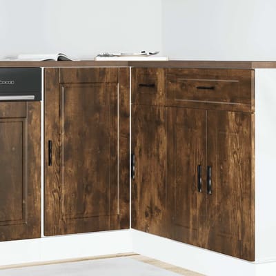 vidaXL - Onderkast - Porto - bewerkt - hout - gerookt - eikenkleurig