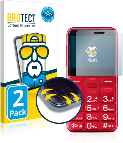 BROTECT - Screenprotector voor Panasonic KX-TU155 - Folie Beschermfolie transparant volledig dekking - 2 Stuks