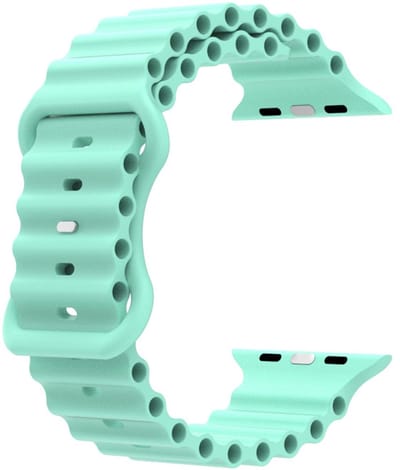 Siliconen bandje - geschikt voor Apple Watch series 1/2/3/4/5/6/7/8/9/10/11/ SE (1,2,3) / Ultra (1,2,3) met maat 44 mm / 45 mm / 46 mm / 49 mm - mintgroen
