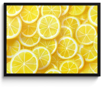 Poster in lijst - Fotolijst 70x50 cm - Posters - Citroenen - Geel - Zomers - levendig - Posterlijst zwart - Decoratie - Wanddecoratie woonkamer - Muurdecoratie slaapkamer