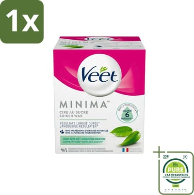 1 x Veet - Warme Wax - Orientaalse Ontharings Wax - Minima - Groene Thee - 250ml - Suiker Wax - Ontharingswax - Veet - Groene Thee - Langdurige Ontharing