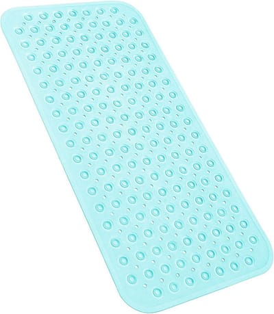 YINENN Bad douchemat 70 x 30 cm antislip en latexvrij, badmat met zuignappen, machinewasbare badkamermatten met afvoergaten (groen)