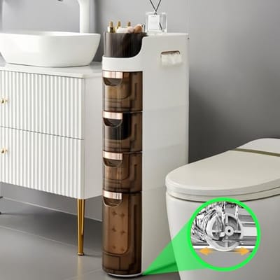 4-laags slanke opbergkast voor badkamer en kleine ruimtes