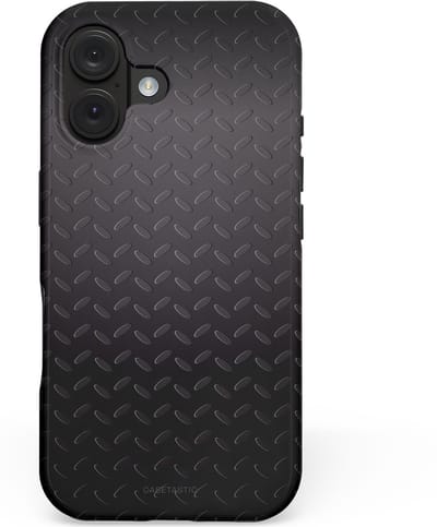 Casetastic hoesje geschikt voor Apple iPhone 16 - MagSafe - Dubbellaagse bescherming - Geometaal - Fashion Case - Zwart
