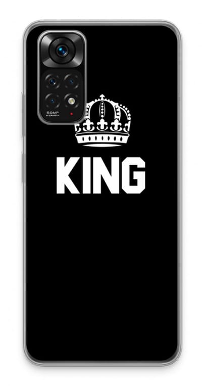 Case Company® - Hoesje geschikt voor Xiaomi Redmi Note 11S hoesje - King zwart - Soft Cover Telefoonhoesje - Bescherming aan alle Kanten en Schermrand