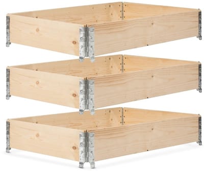 Dailygoods- Verhoogd Bloembed 120 x 80 x 20 cm - Houten Plantenbak - Vouwbaar - Stapelbaar - Duurzaam Palletframe - Ergonomische Oplossing