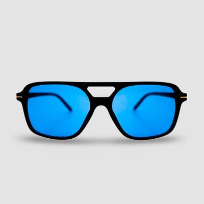 Montuurtjevoorjou - Pulse Blue - Zonnebril - Heren zonnebril - Festival Bril - Blauwe lens