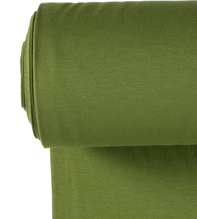 Boordstof Uni Rondgebreid 35 cm per Meter – Bos Groen – Elastische Boordstof voor Mouwen, Hals & Taille