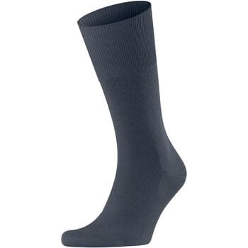 FALKE Airport eenkleurig wol katoen sokken heren blauw - maat 43-44