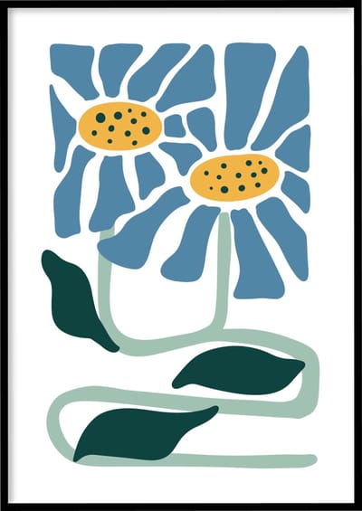 Poster Abstract sunflower - Abstracte poster - 30x40 cm - Exclusief lijst - WALLLL