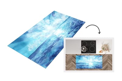 Keukenloper - Loper keuken - Zee - Zon - Wolken - 120x60 cm - Keukenloper vinyl