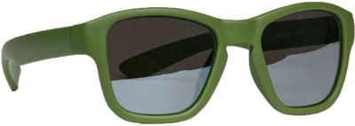 Melleson Eyewear - Kinderzonnebril Dani 3-7 jaar - Mosgroen - Spiegelcoating Lens - 100% UV-A en UV-B Bescherming - Inclusief Microvezel Pouch - Zonder brillenkoker