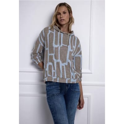Gedessineerd shirt met capuchon