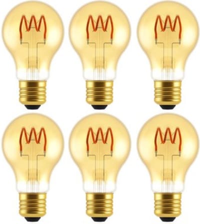 LED E27 decoratieve Filament lamp - ⌀ 60 mm – Dimbaar – 6-pack A60 led lampen