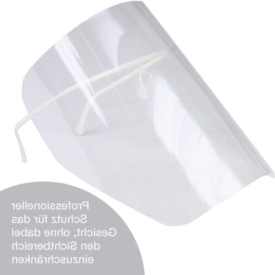 Beschermvizier met reserve - Gezichtsbescherming Schild - Hygiënisch Werken - Glashelder Zicht - 5 Vizieren - Kleurloos