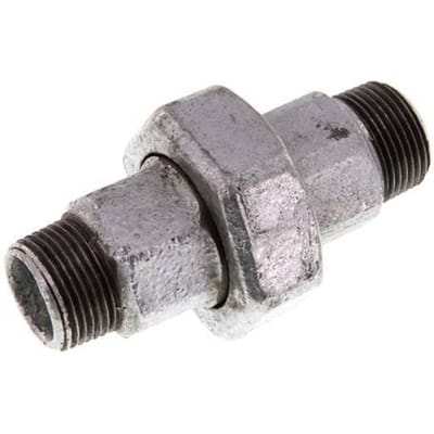 R 3/4'' Verzinkt Gietijzeren Borstnippel 3-delig met Conische afdichting 25 Bar - FL2S-M-IZ-034R-C