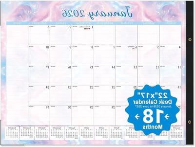 Bureaukalender Grote Desktop - Planners Agenda - Planning en Organisatie - 18 Maanden Overzicht - 22x17 Inch