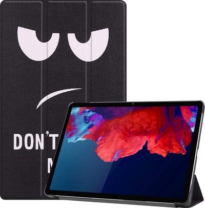 Hoesje Geschikt voor Lenovo Tab P11 Plus - Dun & Stevig - Trifold Bookcase - Hard Cover - Hardcover Book Case - Tablet Hoes - Don't Touch Me
