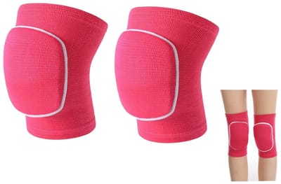 Dailygoods- Kniebrace Zacht - Kniebeschermers Dansers - Ademend - Elastisch - Zwart/Roze - Hoogwaardig Materiaal 24x14 cm - Kniebeschermer