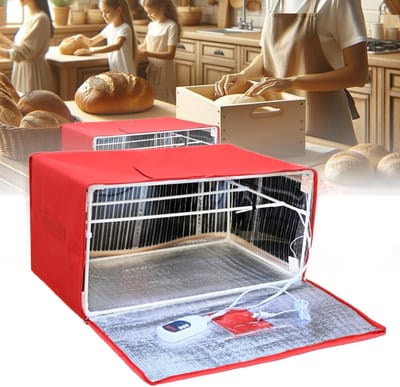 Brood Gisting Kast - Deeg Fermentatie - Bakken Thuis - Constante Temperatuur - XXL 65x45x32cm - Zwart