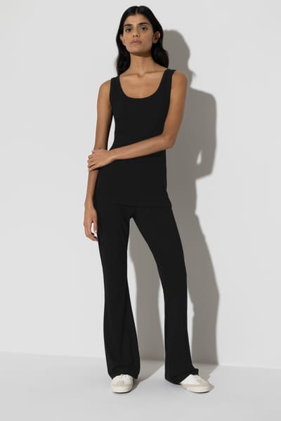 Top Serie Ribbed Zwart