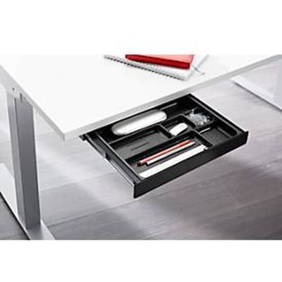 Accessoirelade, met kunststof inzetstuk, B 404 x D 244 x H 42 mm, gecoat staal, zwart