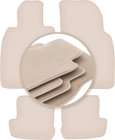 Premium beige vloermatten voor: Porsche 911 (type 991) coupé, targa, cabrio 2010-2019