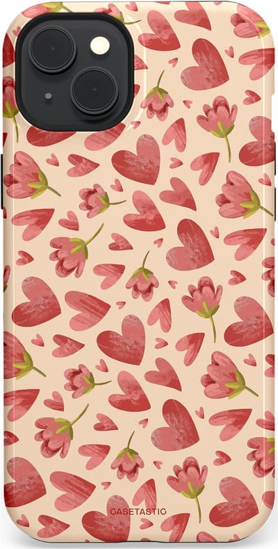 Casetastic Hoesje Geschikt voor Apple iPhone 15 Plus Magsafe - Stijlvolle Beschermende Duo-layer Case - Verbonden Hartjes
