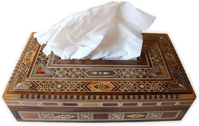 Houten Opbergdoos - Decoratieve Kist - Sieraden Opslag - Handgemaakt Mozaïek - 30x17.5x7.5 cm - Bruin