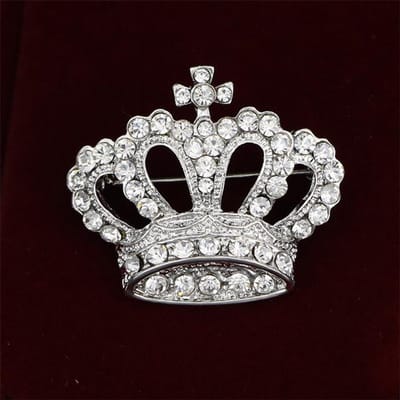 Trendy paar strass kroon broche voor vrouwen pin broches sieraden accessoires bedel kleding dragen geschenken white