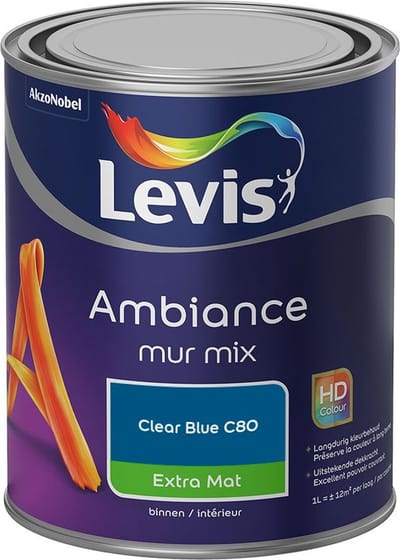 Levis - Ambiance Mur Extra Mat Mix - Clear Blue C80 - Mengverf - 1 L