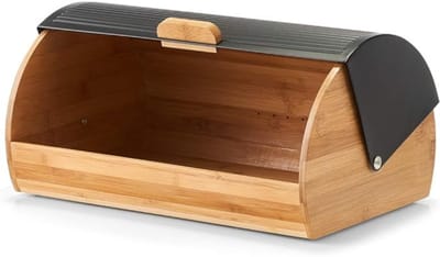 RUX® Broodtrommel Met Schuifdeksel - Broodtrommel Lunchbox - Brooddoos - Zwart - 39cm x 27cm x 19cm