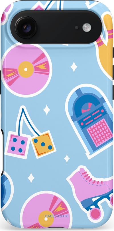 Casetastic hoesje geschikt voor Apple iPhone Air - MagSafe - Dubbellaagse bescherming - Flashback vibes - Fashion Case - Lichtblauw Lavendel Wit