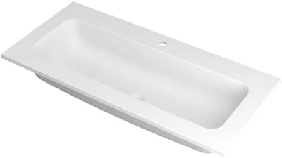 INK Faktor Wastafel Polystone Centraal met 1 Kraangat - 1000x450x15 mm - Mat Wit