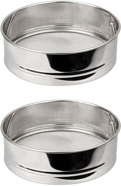 Set van 2 extra fijne roestvrijstalen keukenziften 18 cm diameter Fackelmann Basic